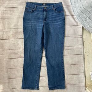 Lee women 10 short relaxed fit straight leg jeans blue